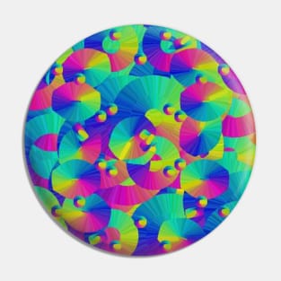 Rainbow Colored Circles and Rings Pin