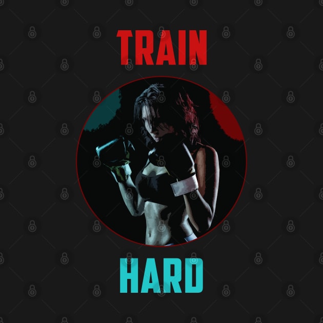 train hard boxing girl comic design by fighterswin