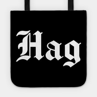 Gothic Hag Text in Light Tote