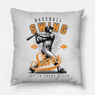 Swing For Stars Baseball Pillow