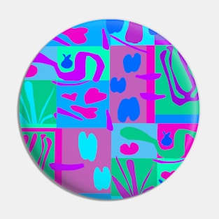 Ode To Matisse Collage - Blue Pink Green Pin