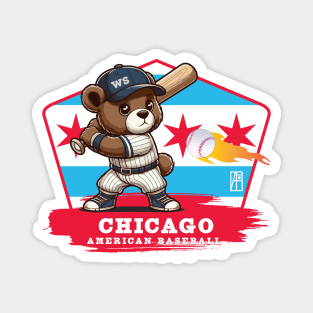 USA - American BASEBALL - Chicago - Baseball mascot - Chicago baseball Magnet