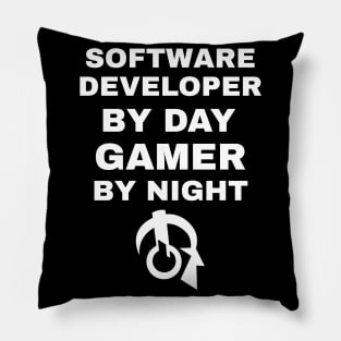Software Developer By Day Gamer By Night Pillow