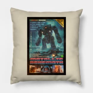 Metallic Behemoth, Macchine robotiche, retro VHS design Pillow