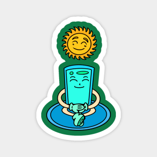 Cartoon funny meditation Magnet