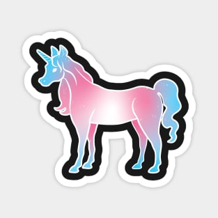 Trans Pride Unicorn on Black Magnet