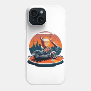 motorcycle and the flag independence day Phone Case