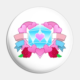 DiceHeart - Trans Banner, Light Blue Dice Pin