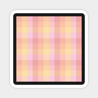 Sunset Gingham Check in Pink, Red, Yellow, and Orange Magnet