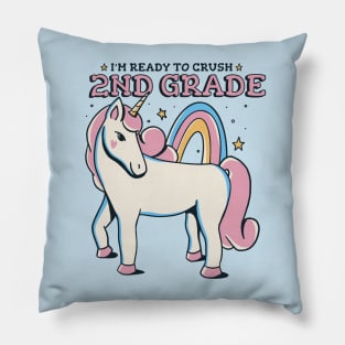 Ready to Crush 2nd Grade Cute Unicorn Back to School Second Grade Pillow