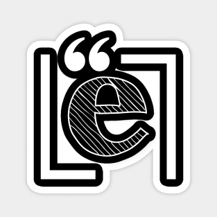 Letter E: Monogram Initial letter e Magnet