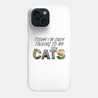 Today I'm only talking to my cats - kittens oil painting word art Phone Case