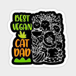 Best Vegan Cat Dad Magnet