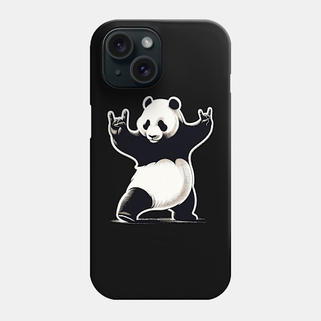 Retro Panda Rock Music Gift Funny Panda Phone Case by KsuAnn