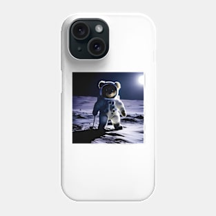 Teddy in a Space suit on the Moon Phone Case