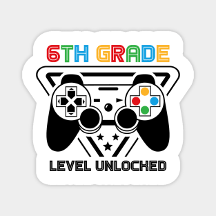 6th Grade Level Unlocked Video Gamer Back to School Boys Magnet