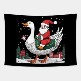 Funny Goose Christmas Tree Light Pajama Goose Xmas Tapestry