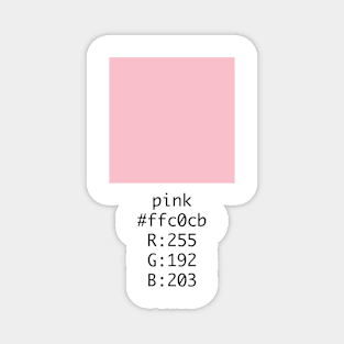 Pink Hex and RGB Code Magnet