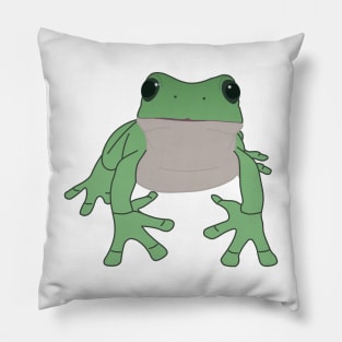 A cute green frog with cute eyes Pillow