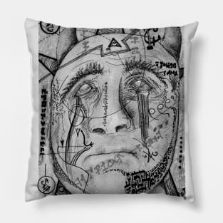 Abstract Uncoloured Blues Pillow