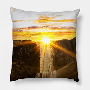 Beautiful Sunrise Waterfall Pillow