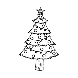 Christmas tree lineart version T-Shirt