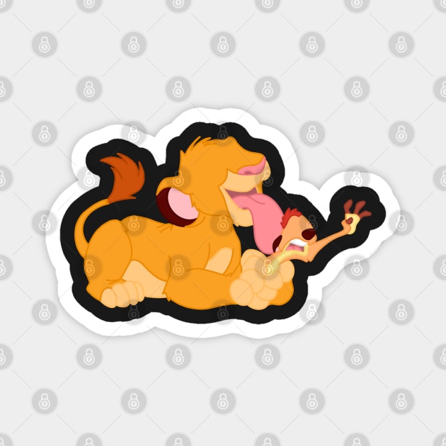 Licking Lion Magnet by VinylPatch