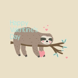 love valentine sloth happy valentines day T-Shirt