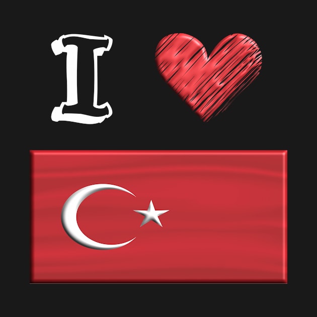 I love Flag from Türkei by JG0815Designs