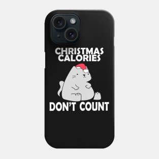 Christmas Calories Don't Count - Funny Fat Cat Christmas Design Phone Case