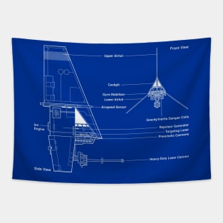 Desert Planet T16 Hopper Blueprint Tapestry