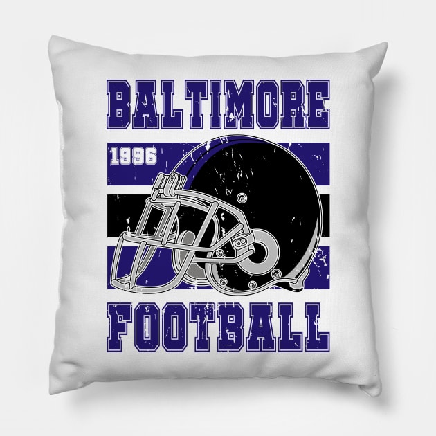 Baltimore Retro Football Pillow by Arestration