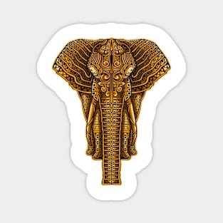 A golden elephant with a pattern Magnet