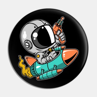 Astronaut Riding Rocket Pin