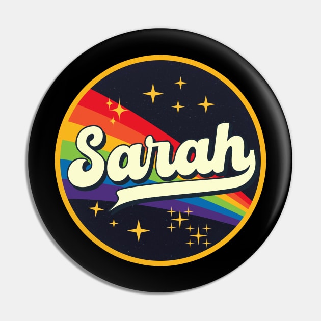 Sarah // Rainbow In Space Vintage Style Pin by LMW Art
