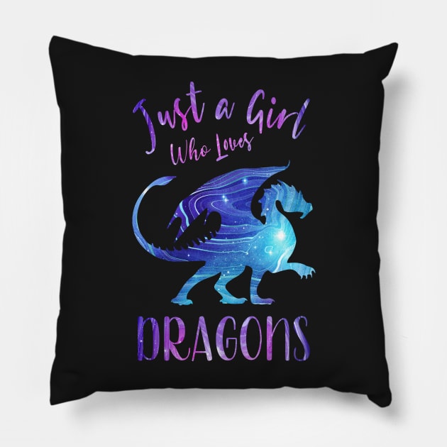 Just a Girl Who Loves Dragons Pillow by sarahwainwright