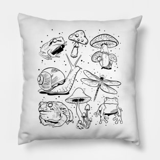 Cottagecore Goblincore Mushroom Fungi Mycology Forager Frog Pillow