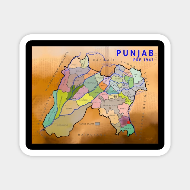 Punjab Pre Partition Magnet by sukhpalgrewal