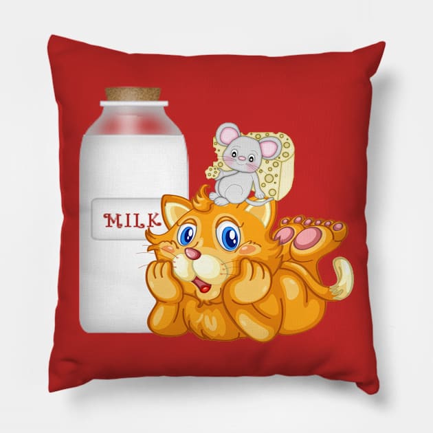 Milk Or Mouse Pillow by angelwhispers