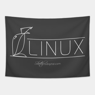 Abstract Linux Penguin Tapestry