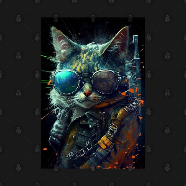 Cyber Cat by Legendary T-Shirts