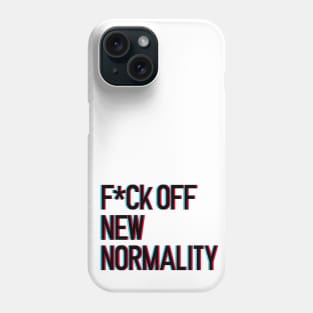 F*ck off new normality lettering art with 3d glasses effect over white blackground. T shirt and stamps concept Phone Case