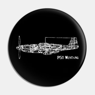 North American P51 Mustang Pin