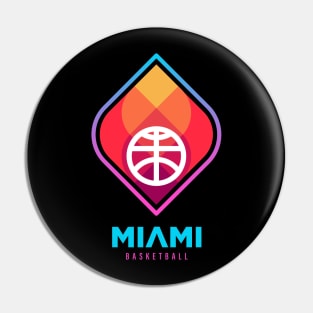 Modern Geometric Miami Heats Basketball Logo Redesign Pin