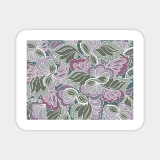 Sage Blush Floral Pattern Magnet
