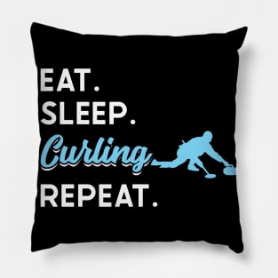 Eat Sleep Curling Repeat Pillow