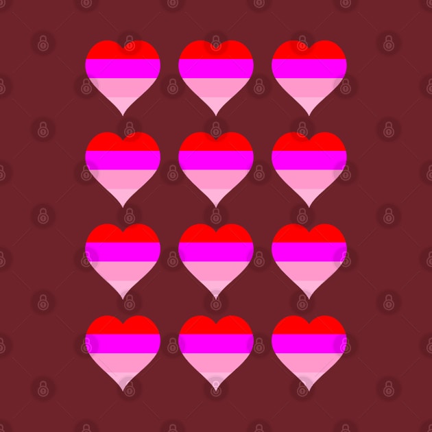 Red Pink Heart Shapes by nileshkikuchise