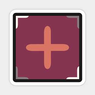 Broken crosses in deep burgundy, blush and grey Magnet