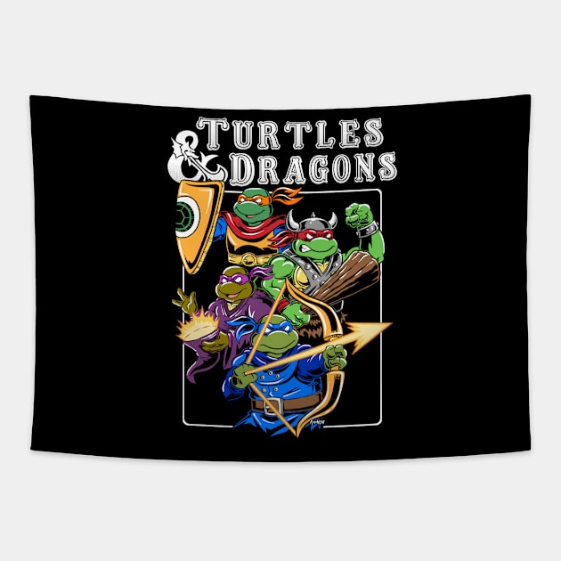 Turtles and dragons Tapestry by Andriu