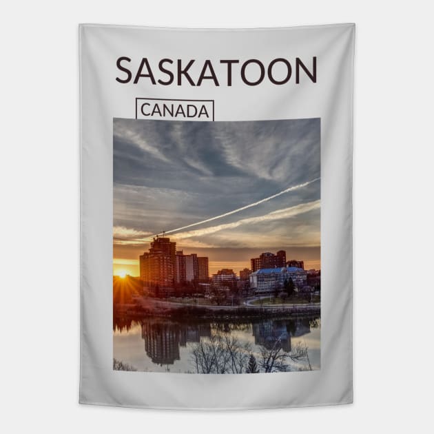 Saskatoon Saskatchewan Canada Skyline Cityscape Gift for Canadian Canada Day Present Souvenir T-shirt Hoodie Apparel Mug Notebook Tote Pillow Sticker Magnet Tapestry by Mr. Travel Joy